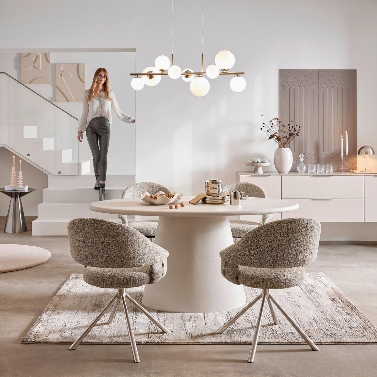 TV-Element Siena Kaschmir - Chromfarben/Kaschmir, MODERN, Glas/Holzwerkstoff (226/55/40cm) - Premium Living