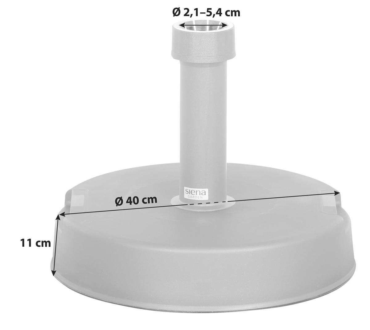 Sonnenschirmständer Beton/ Kunststoff für DM 2,1 - 5,4 cm - Weiß, KONVENTIONELL, Kunststoff/Stein (40/11/40cm) - Siena Garden