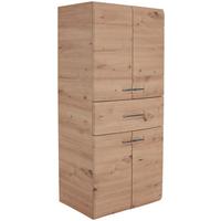 Srednje Visoka Omara Avensis 308 - barve kroma/barve hrasta, Moderno, kovina/leseni material (60/128,5/33cm) - Mömax