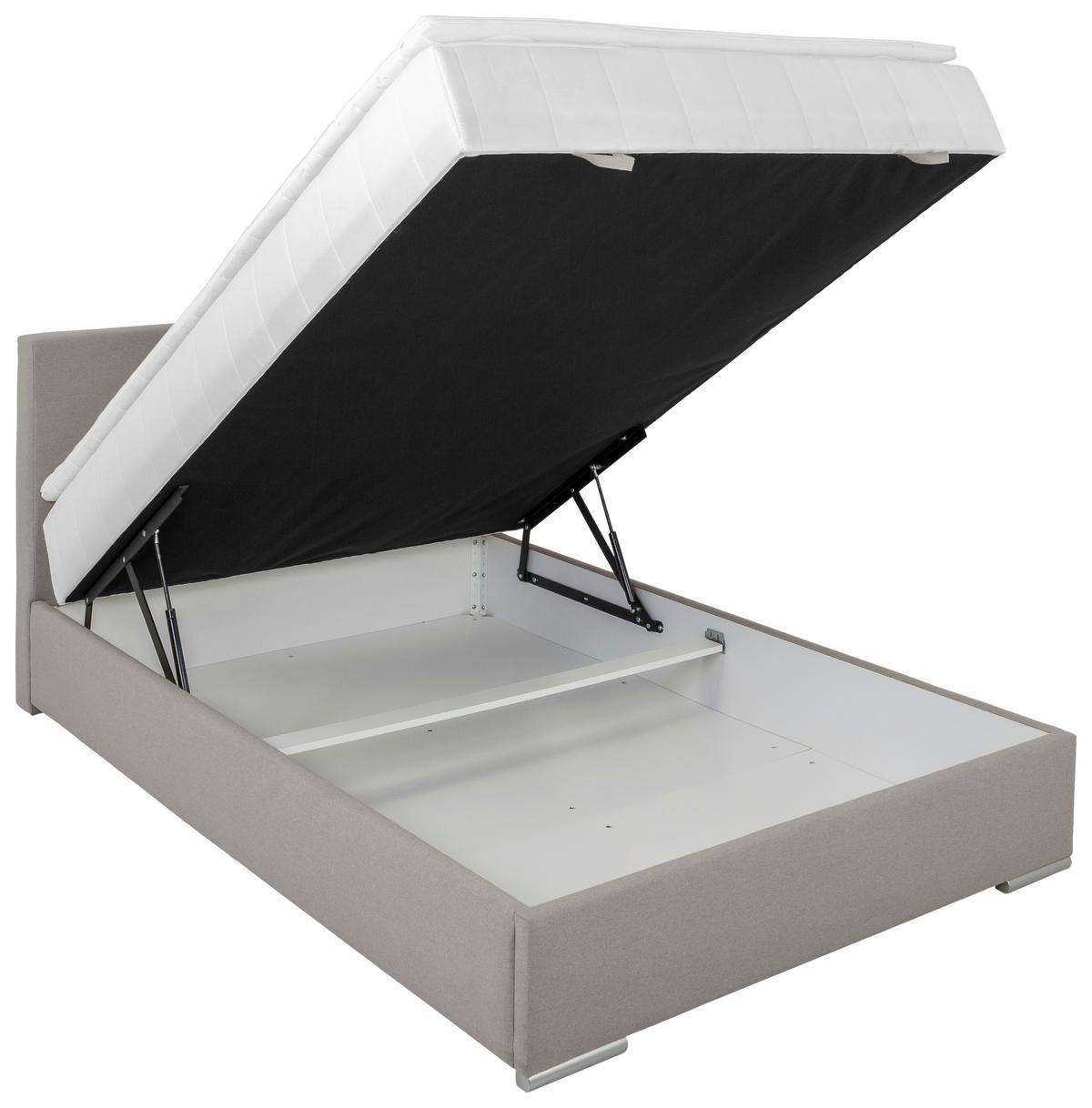 Tapecirani Krevet Cosi - boje kroma/taupe, Konvencionalno, tekstil/drvo (140/200cm)