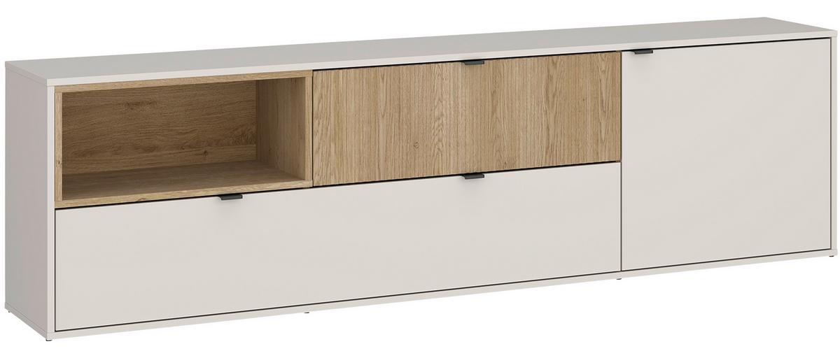 Tv Komoda Samm - boje hrasta/bež, Trend, drvni materijal/metal (203,6/59/40cm) - Modern Living