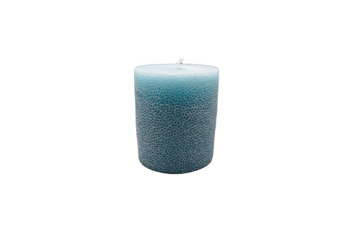 Tömbgyertya Dots - világoskék/fekete (8/9cm) - Premium Living