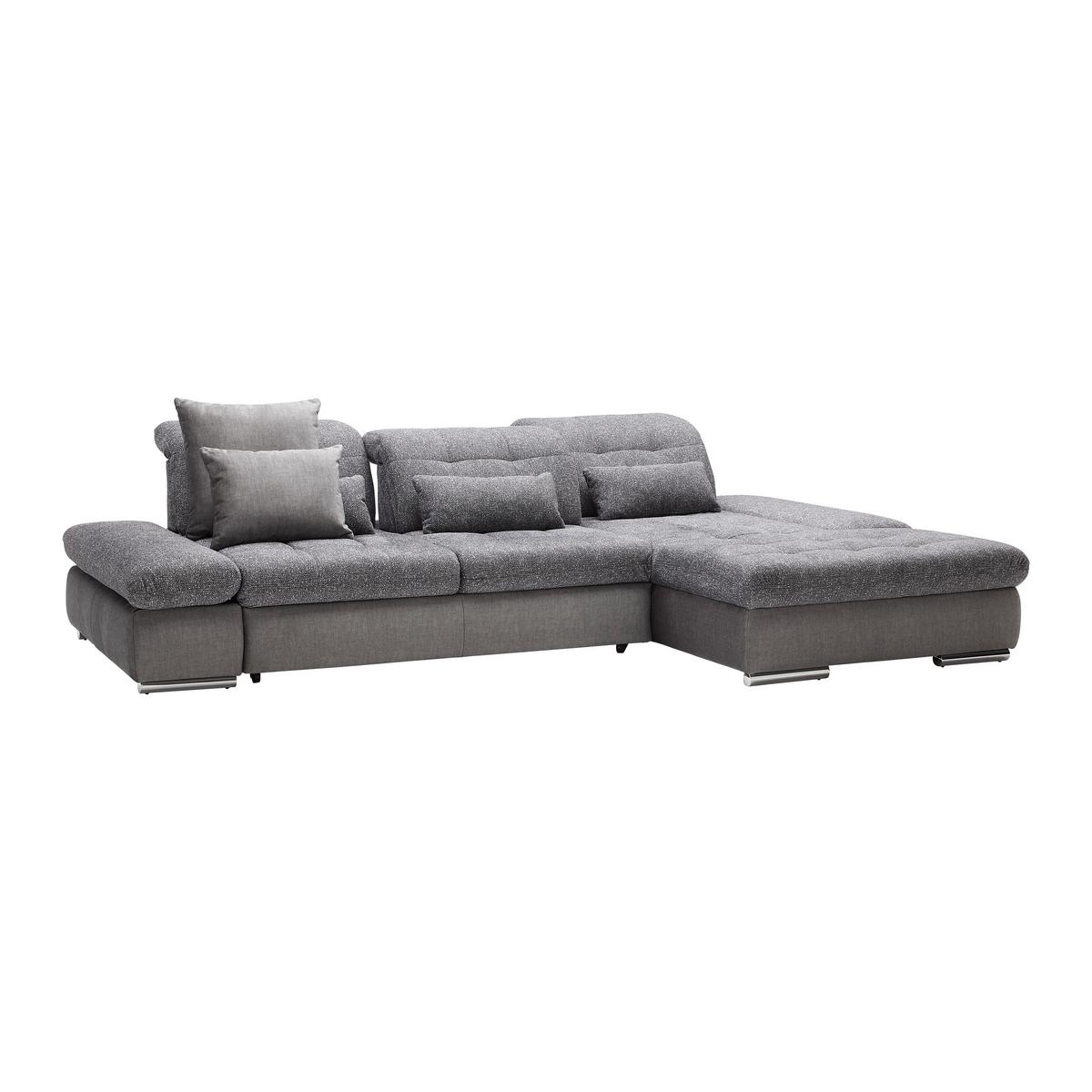 Sedežna Garnitura Sanfino, Siva, Ležišče, Predal - barve kroma/siva, Konvencionalno, kovina/tekstil (305/79-96/199cm) - Premium Living