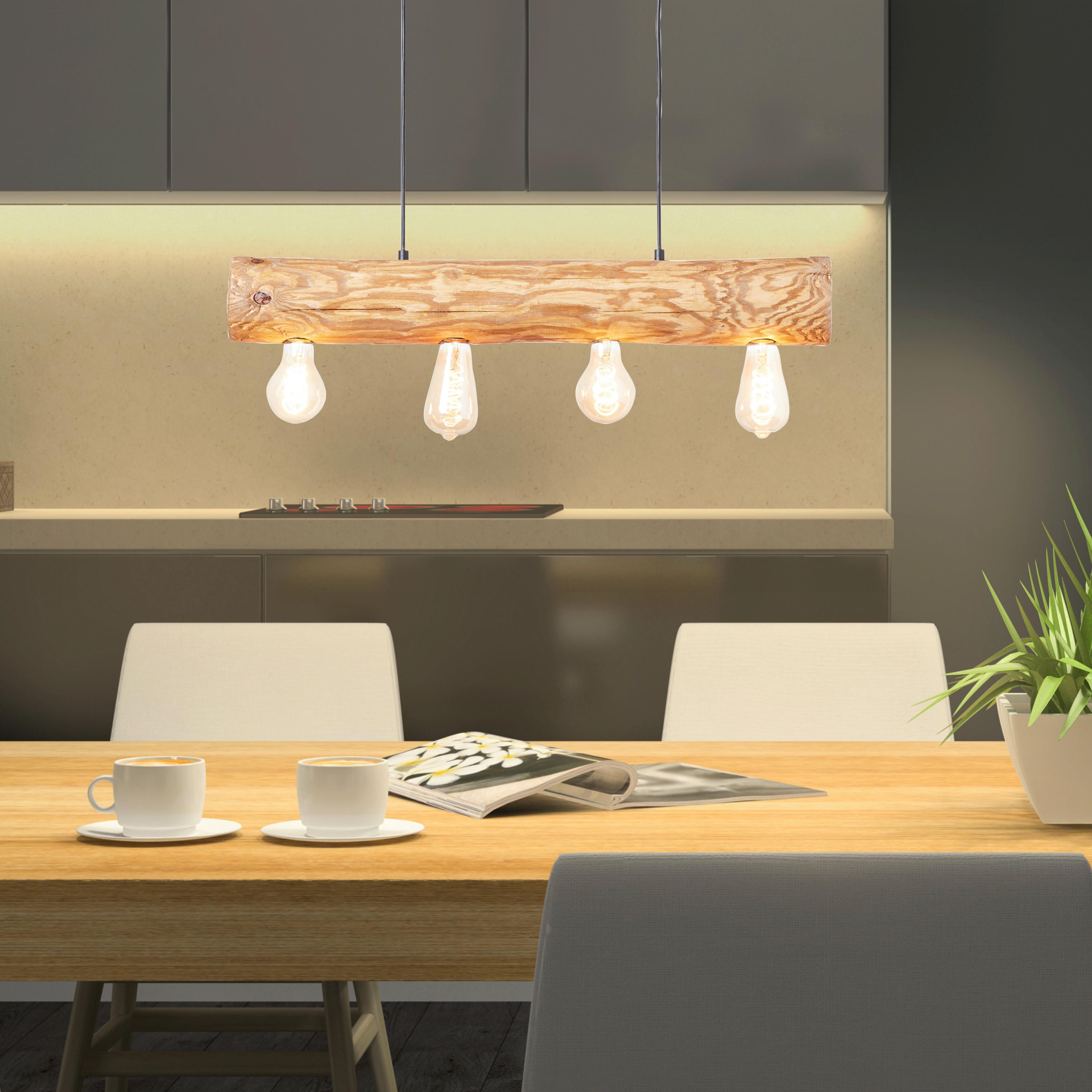 Hängeleuchte Trabo Kieferfarben max. 25 Watt - Kieferfarben, Natur, Holz/Metall (105/70/10cm) - Brilliant
