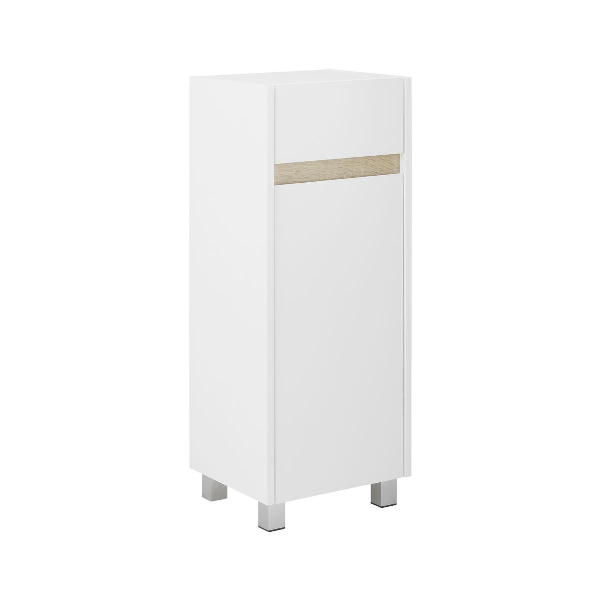Unterschrank Massimo Weiß ca. 32x89x30 cm - Silberfarben/Weiß, MODERN, Kunststoff (33/85/30cm) - Bessagi Home
