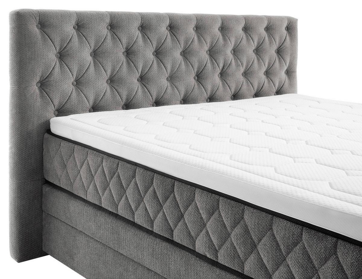 Boxspring Krevet Carmen - siva/tirkizna, Konvencionalno, drvni materijal/drvo (180/200cm) - Modern Living