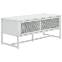 ŁAWKA Z PÓŁKĄ NA BUTY MELA - biały, Modern, metal/drewno (95/40/41cm) - P & B