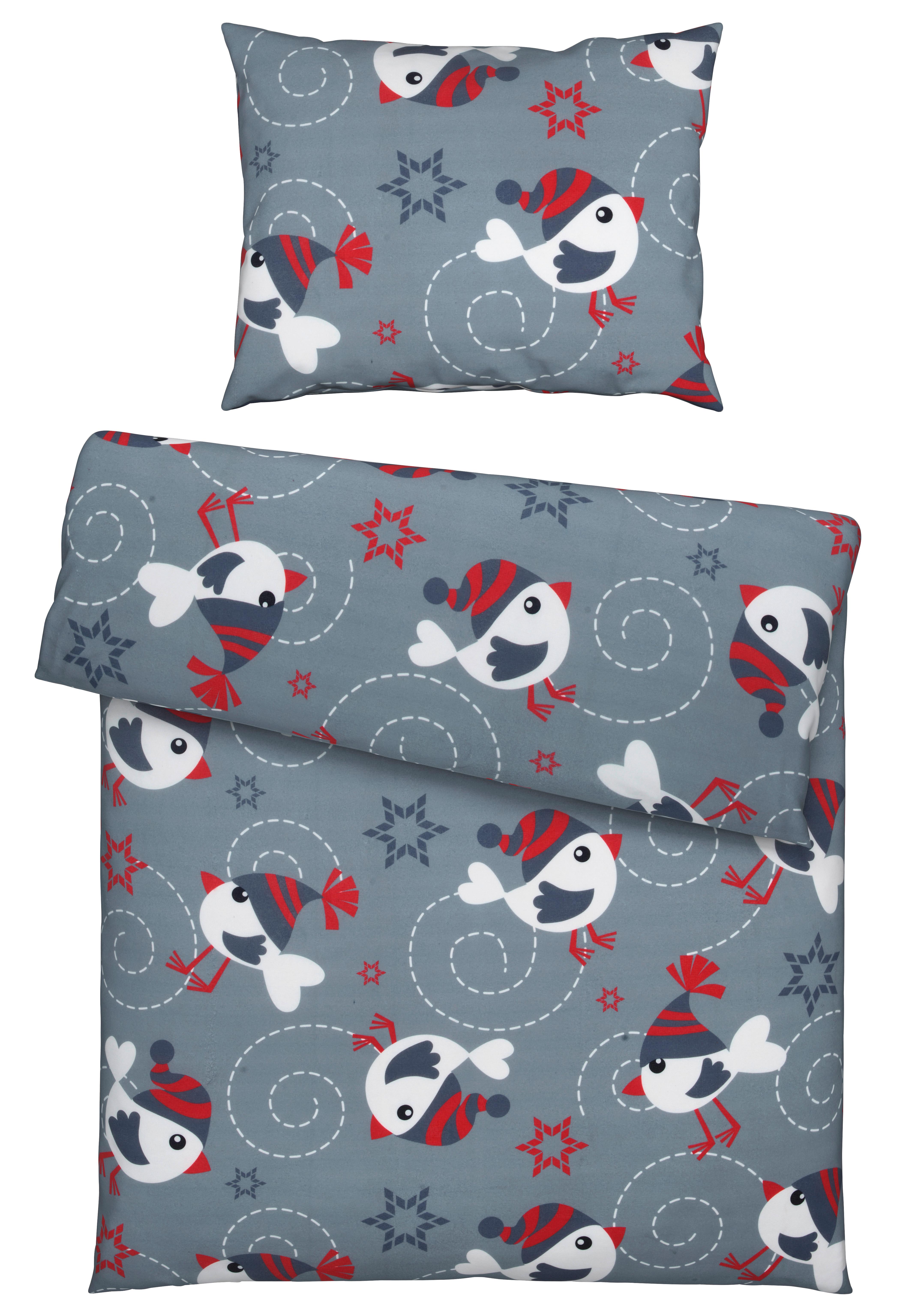 Bettwäscheset Piepmatz Ca. 160x210cm - Grau, Konventionell, Textil (160/210cm) - Modern Living