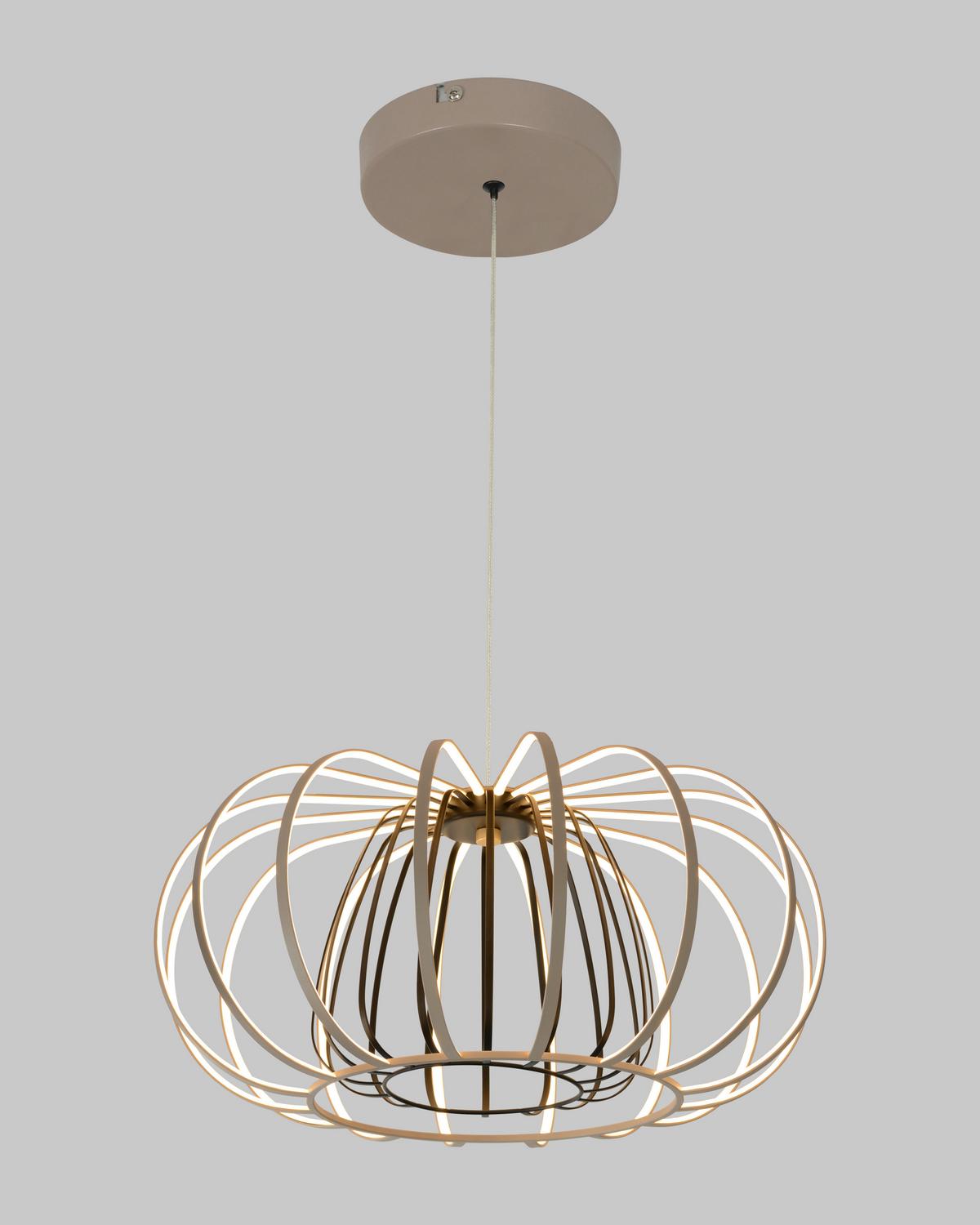 LAMPA ZWIESZANA LED 6033-113 SALO - kolor piaskowy, Design, metal (55/150cm)