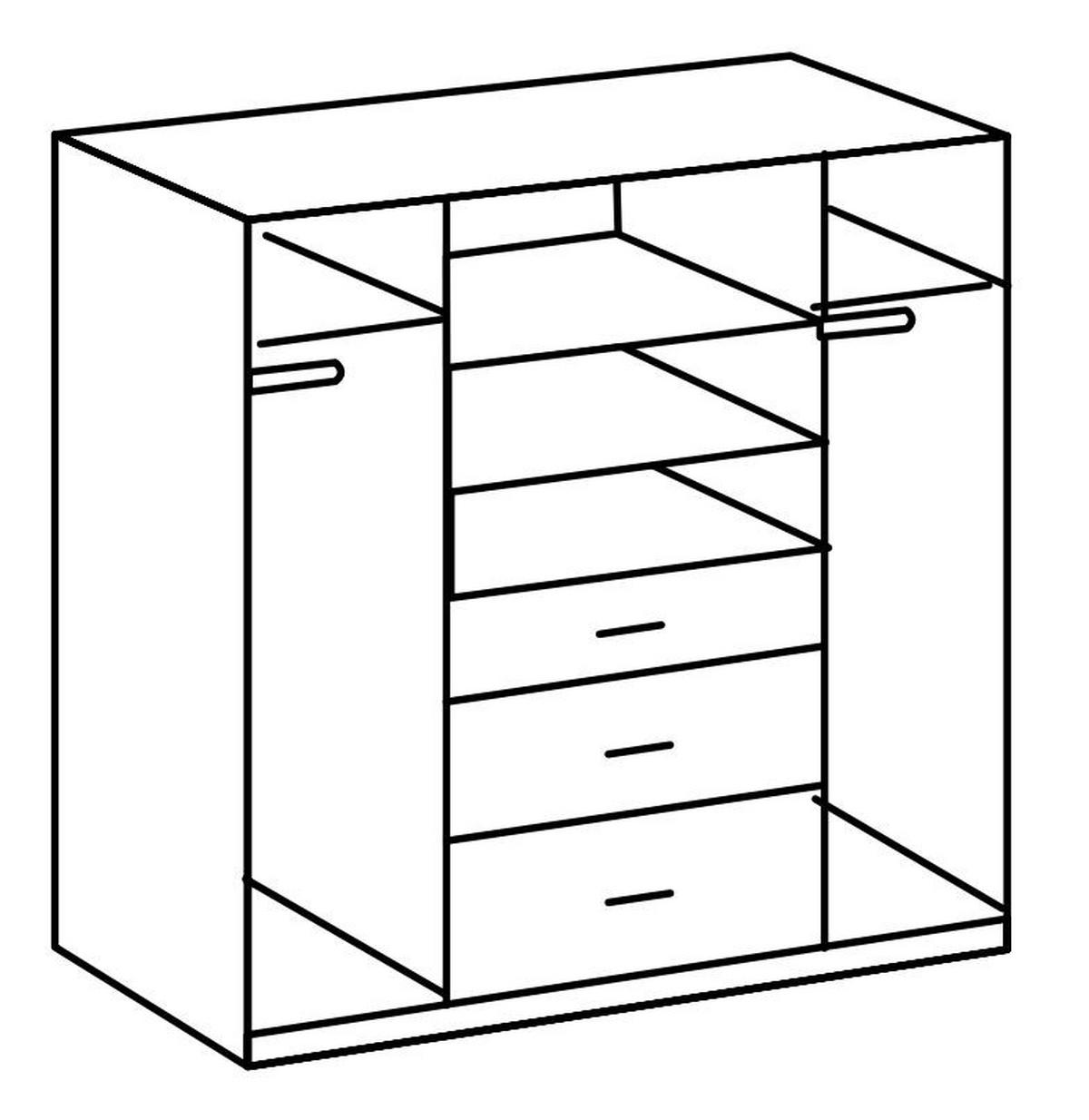 Ormar S Klasičnim Vratima Clack - bijela/srebrne boje, Basics, drvni materijal (179/199/58cm) - Modern Living