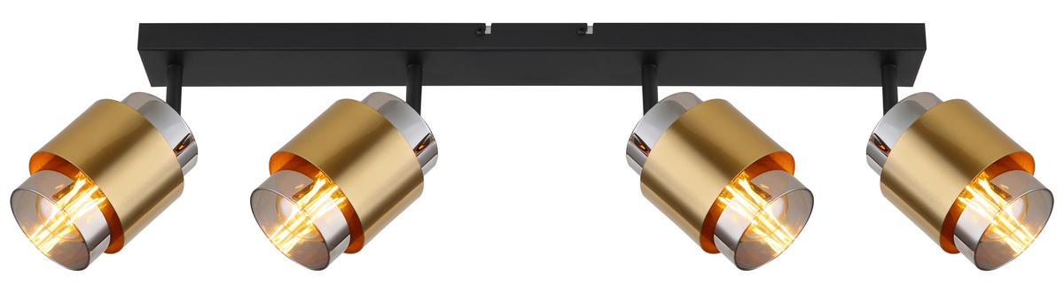 STRAHLER 15560-4  MILLEY - Messingfarben/Schwarz, Design, Glas/Metall (65/10/12,5cm) - Globo