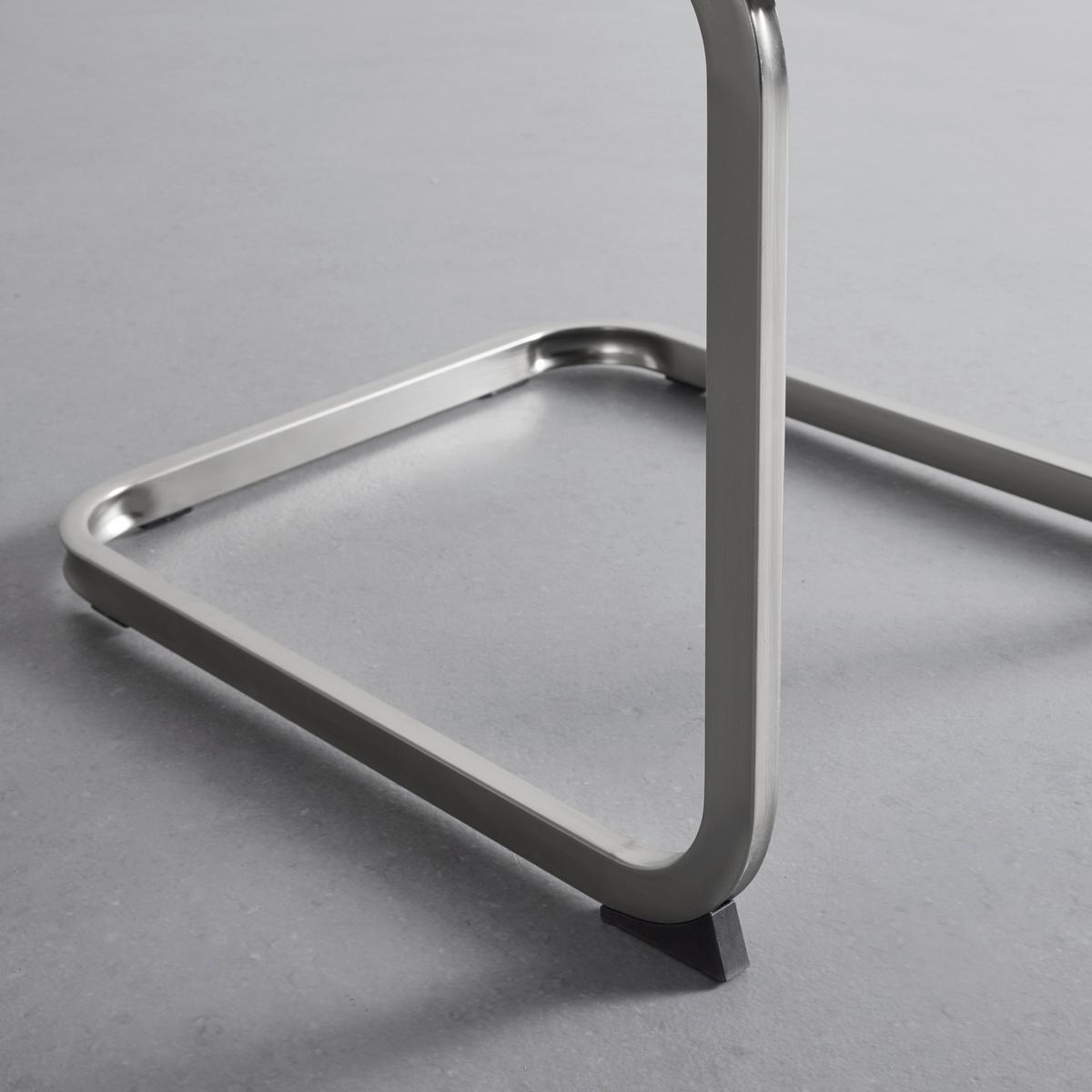 Schwingstuhl Lucie Grau Webstoff Gepolstert - Chromfarben/Grau, MODERN, Holz/Textil (42,5/98/45cm) - Bessagi Home