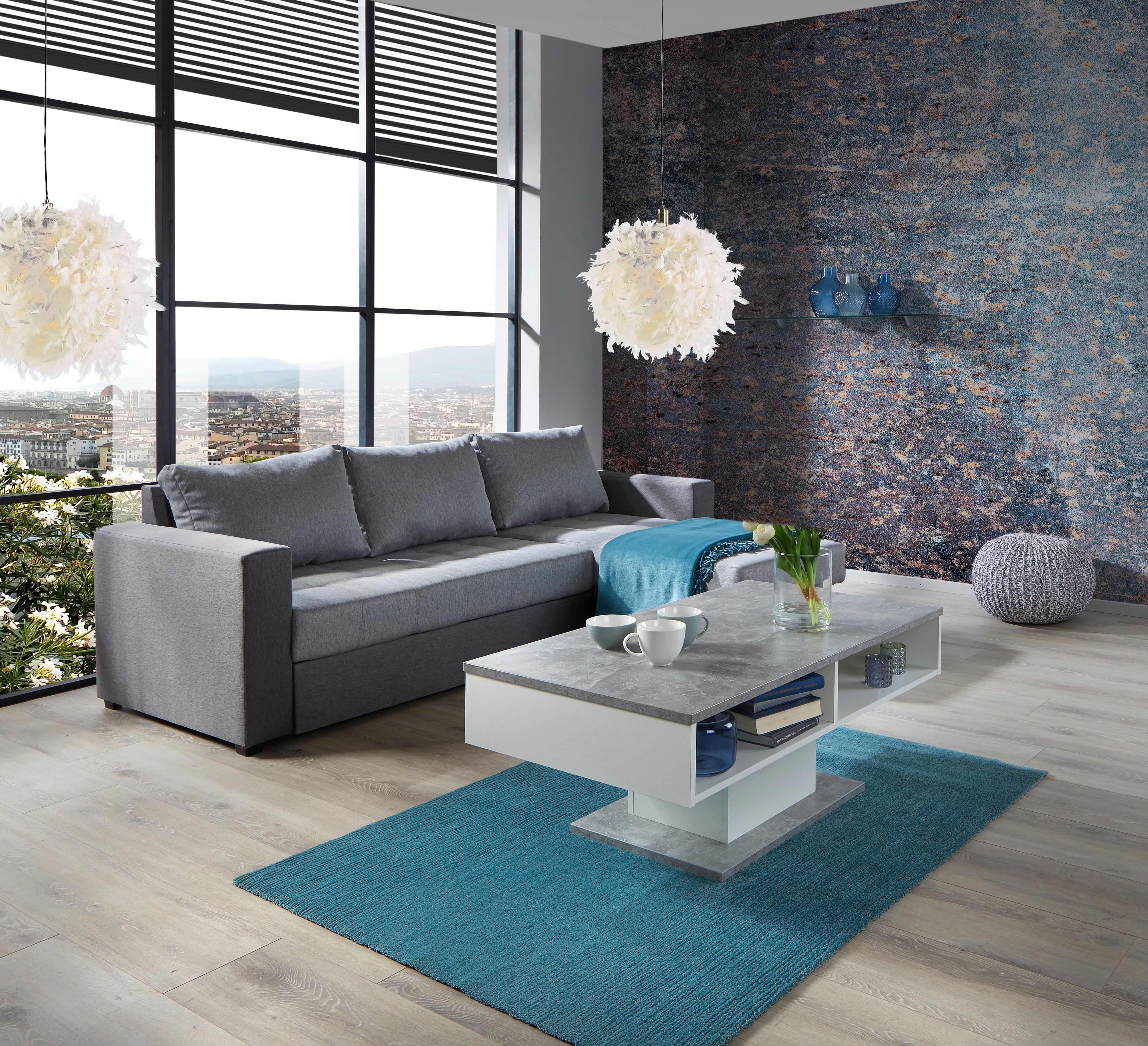Sedežna Garnitura Atlanta, Z Ležiščem - črna/antracit, Moderno, tekstil (230/160cm) - Mömax