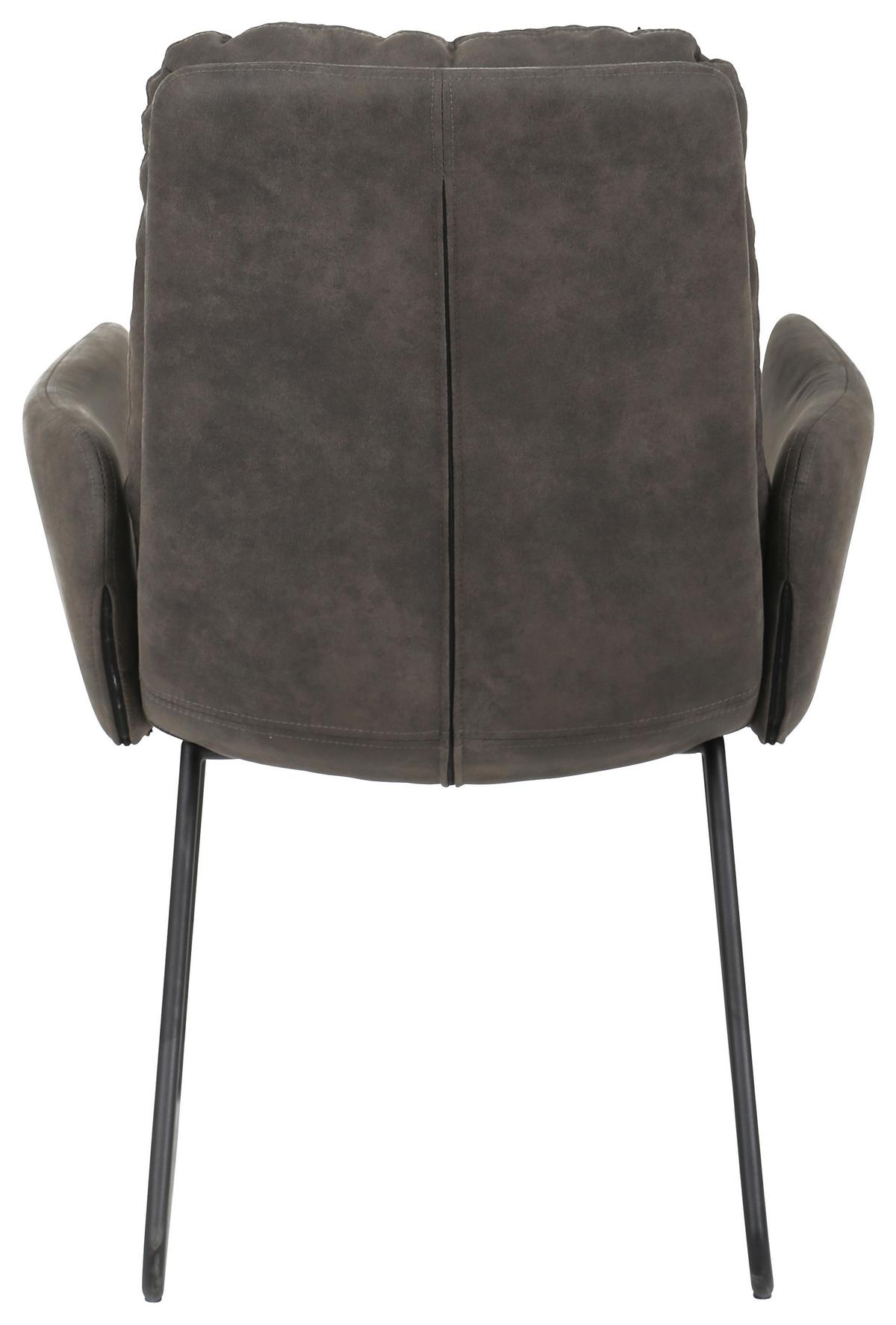 Armlehnstuhl in Grau - Schwarz/Grau, Modern, Holz/Textil (62/90,5/71cm) - Mömax