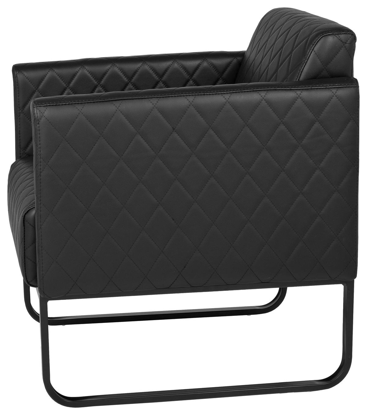 Fotelj Aruba Black, Črna - črna, Moderno, kovina/tekstil (67/78/71cm) - MID.YOU