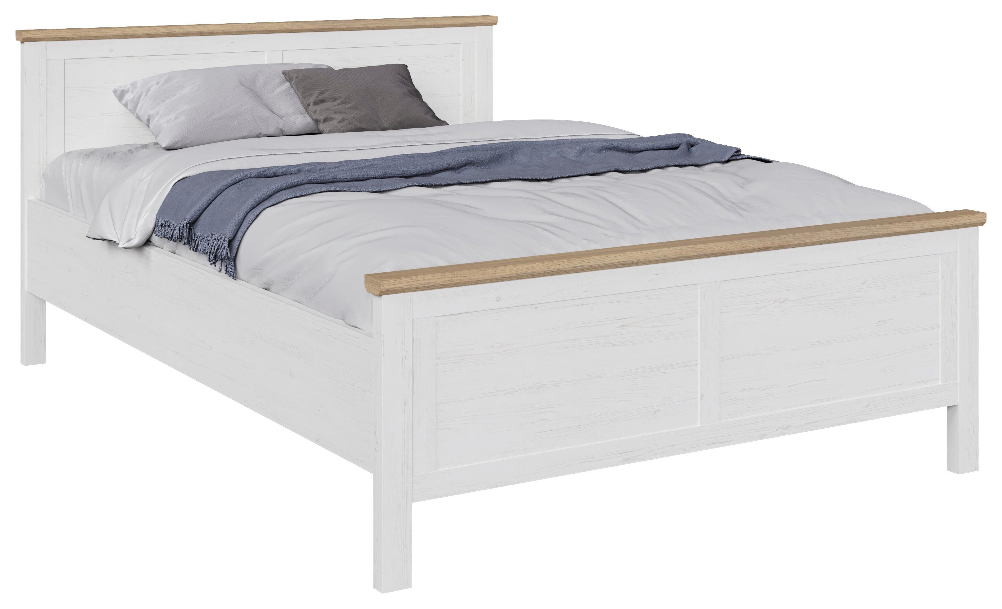 SÄNG KORSIKA -EXKLUSIV- - ekfärgad/pinjefärg, Romantik / Lanthus, trämaterial (140/200cm) - Mömax