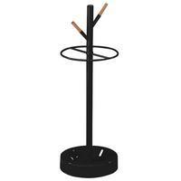 Schirmständer Mick aus Metall in Schwarz - Schwarz/Naturfarben, Modern, Holz/Metall (25,5/74/25,5cm) - Mömax