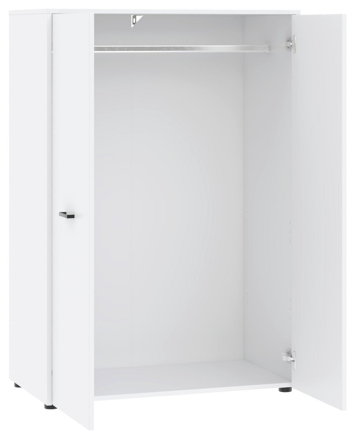 Kleiderschrank Kivo Weiß - Schwarz/Weiß, MODERN, Holzwerkstoff/Kunststoff (90/129,8/52,1cm) - Based