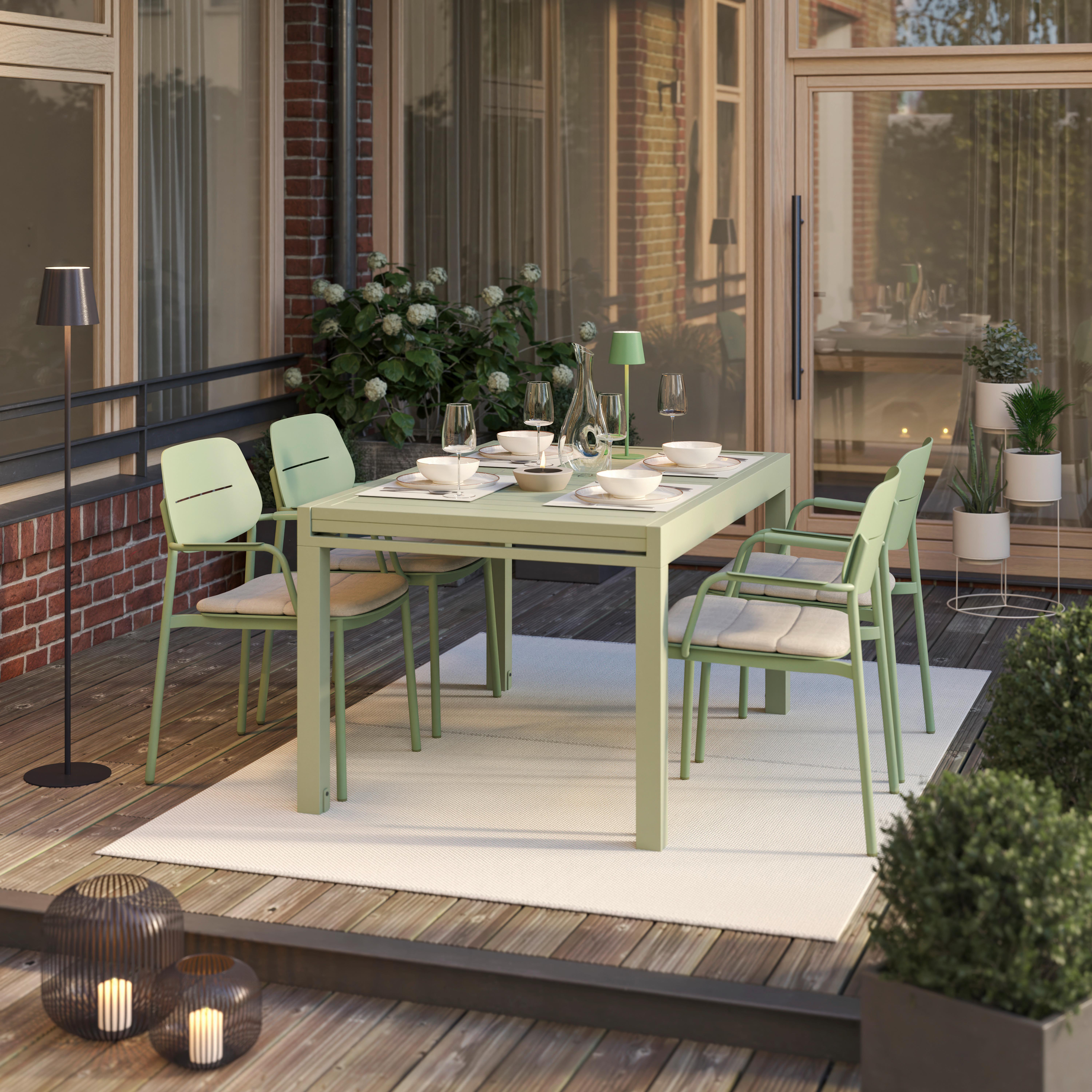 Gartentisch Verde Salbeigrün Aluminium - Salbeigrün, MODERN, Metall (270/76/90cm) - Mömax