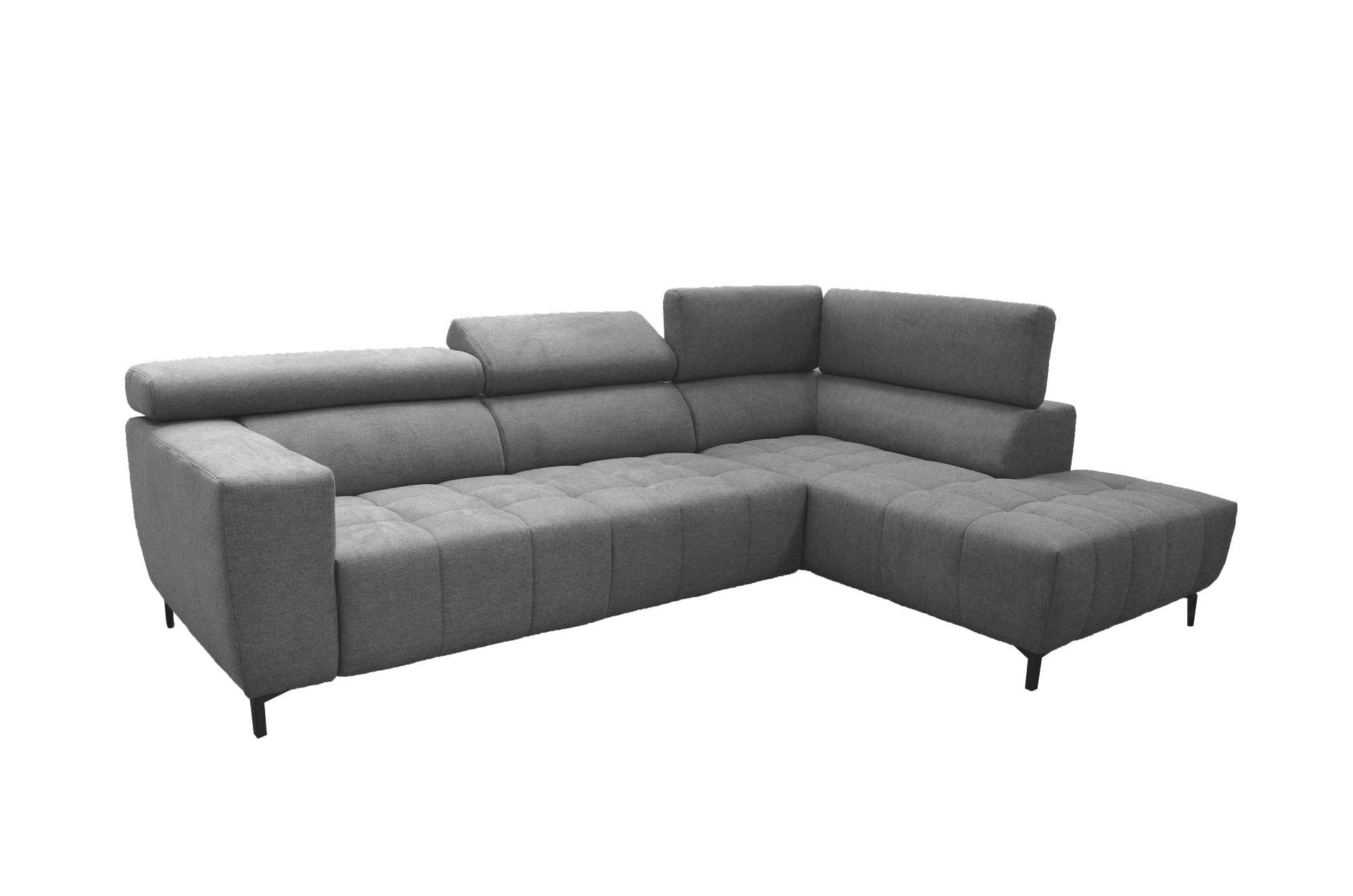 Ugaona Garnitura Tarragona - siva/crna, Moderno, tekstil (295/201cm) - Premium Living