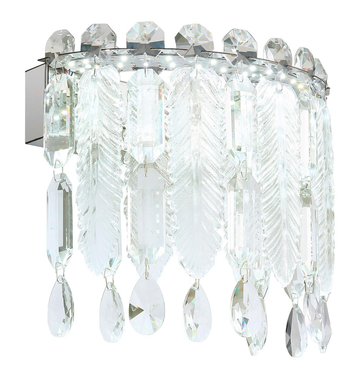 LED-Wandleuchte Klunka Klar/Chromfarben max. 12 Watt - Klar/Chromfarben, Konventionell, Glas/Metall (28/17/24,5cm) - Globo