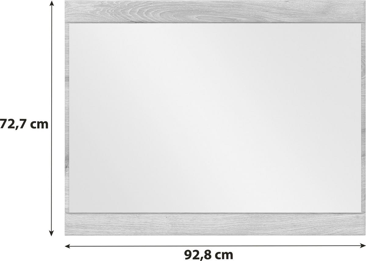 Oglindă de perete GRANO - culoare lemn stejar, Trend, sticlă/material pe bază de lemn (92,8/72,7/3,6cm) - Modern Living