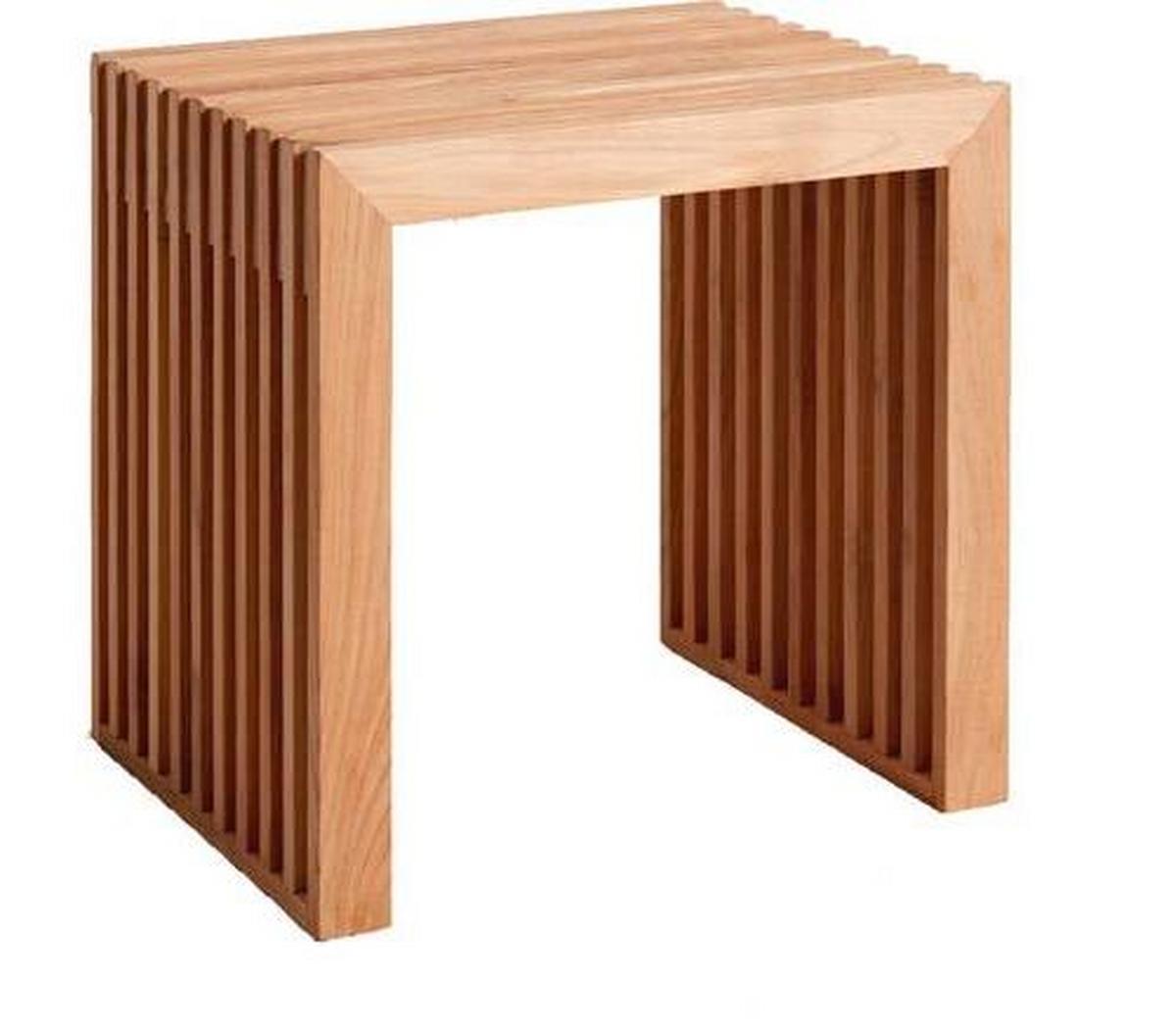 Hocker "Rib", Teak Innenhöhe ca. 39 cm - Teakfarben, KONVENTIONELL, Holz (45/43/35cm) - MID.YOU