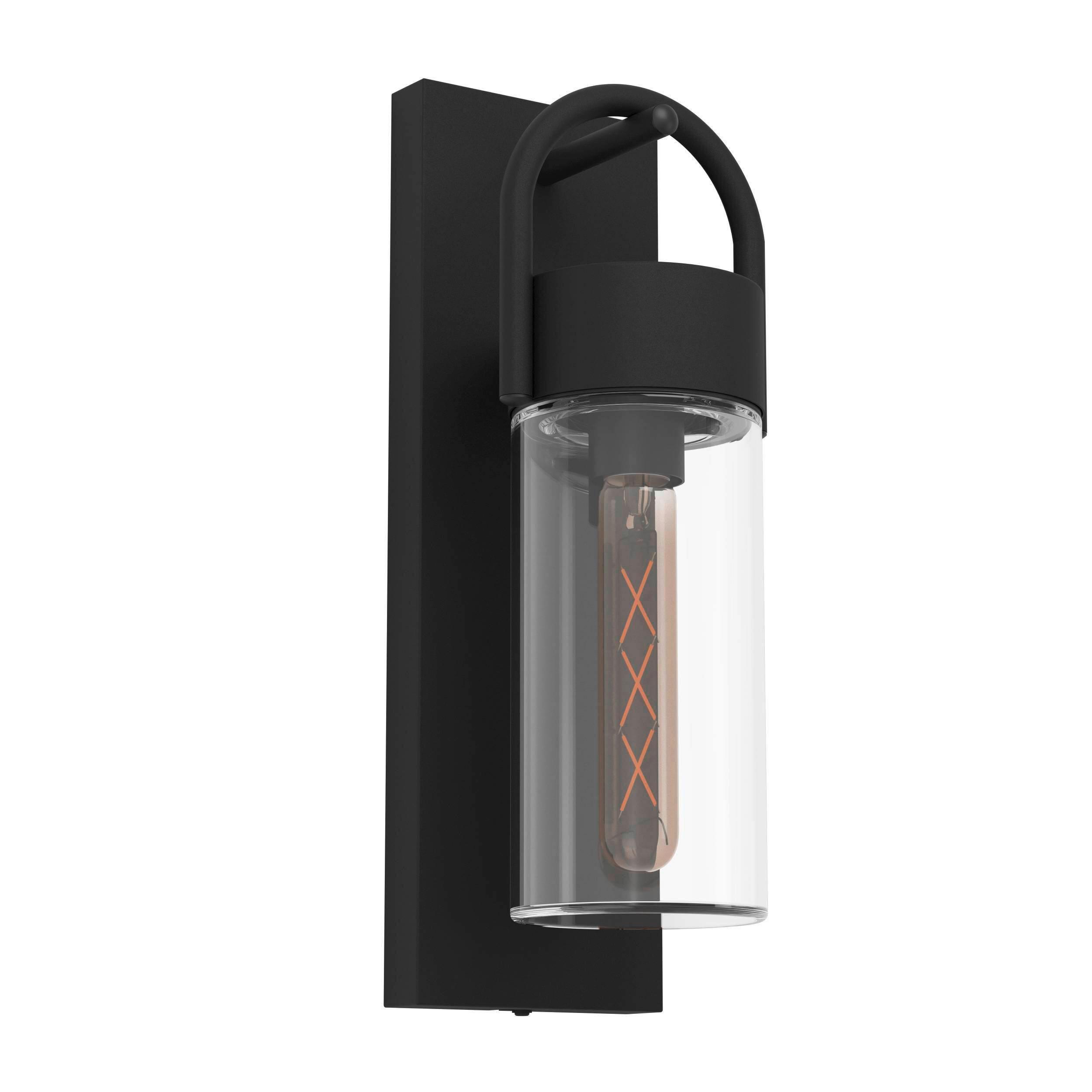 Aussenwandleuchte 900285* Carraro - Klar/Schwarz, Konventionell, Glas/Metall (11,5cm) - Eglo