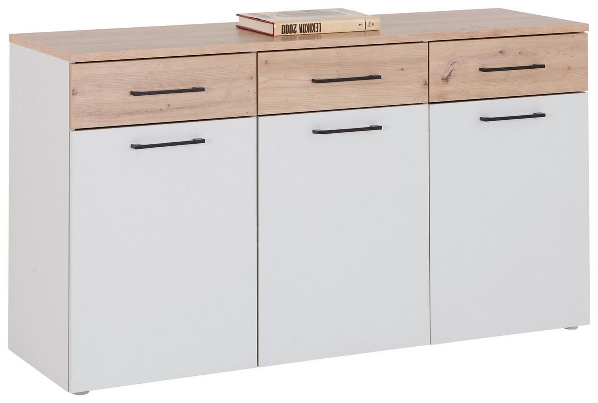Komoda Kontor K12 - siva/boja hrasta, Moderno, metal/pločasti materijal (150/87,6/47cm)