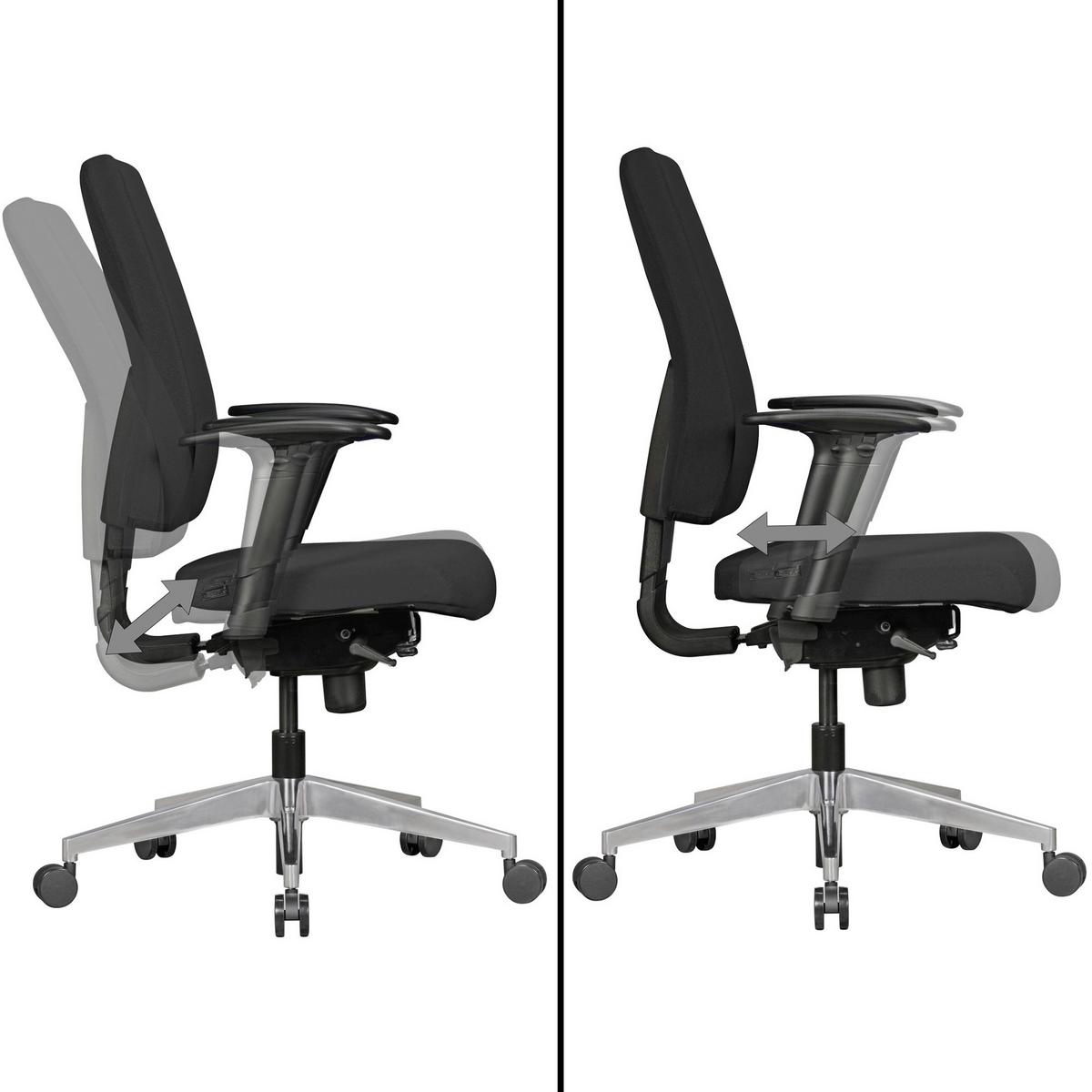 Vrtljivi Stol Darius - črna/barve aluminija, Moderno, kovina/umetna masa (63/119/63cm) - MID.YOU