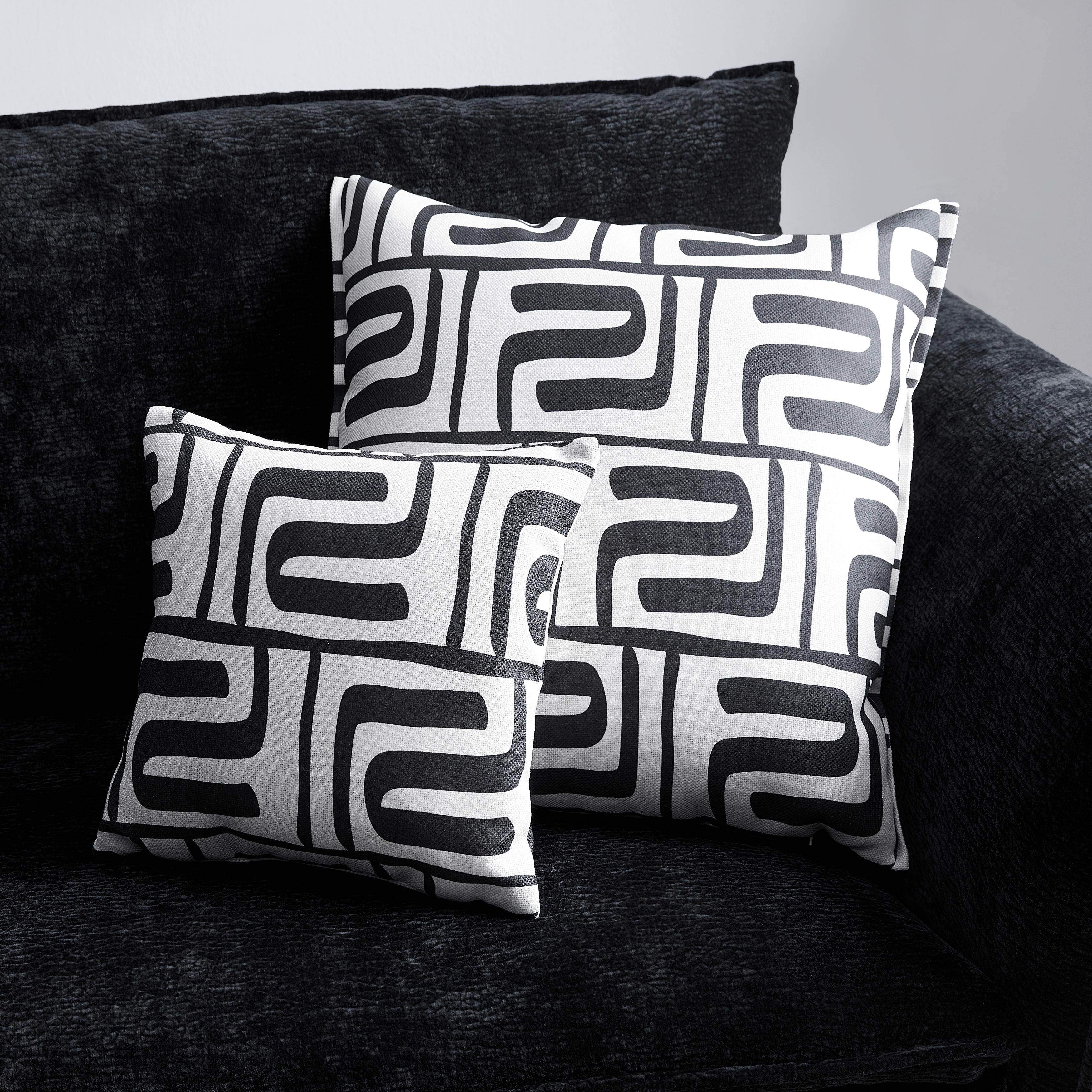 Zierkissen Ottawa Schwarz/Beige ca. 40x40cm - Beige/Schwarz, MODERN, Textil (40/40/40cm) - Premium Living