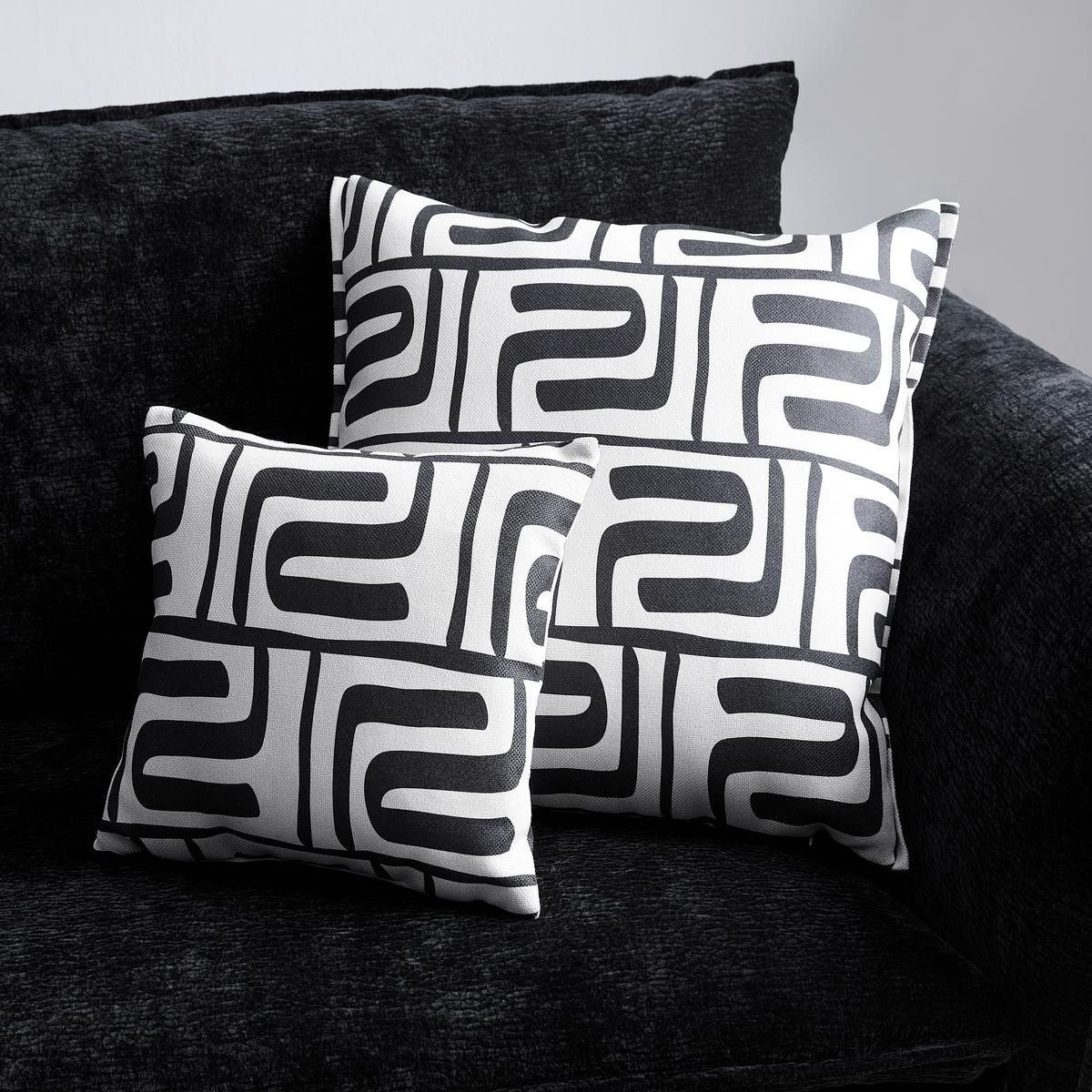 Zierkissen Ottawa Schwarz/Beige ca. 40x40cm - Beige/Schwarz, MODERN, Textil (40/40/40cm) - Premium Living