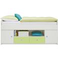 Postelja Sunny - bela/svetlo zelena, Moderno, les (204/74/95cm) - Premium Living Postelja Sunny - bela/svetlo zelena, Moderno, les (204/74/95cm) - Premium Living