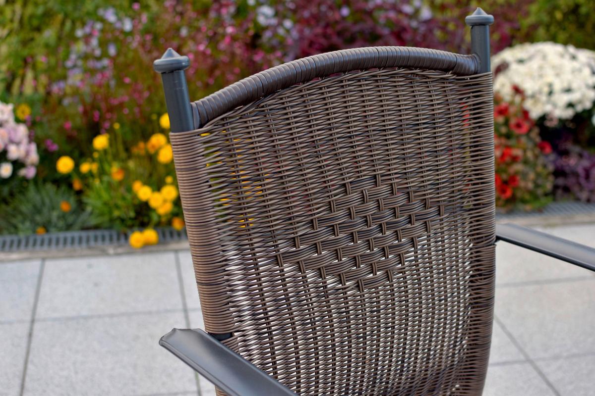 GARTENSET ROMA - Graphitfarben/Braun, MODERN, Kunststoff/Metall - Gardenson