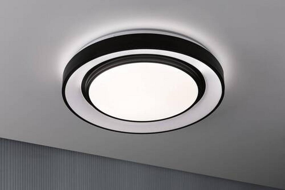 Deckenleuchte Rainbow in Schwarz/Weiß max. 38,5 Watt - Schwarz/Weiß, Design, Kunststoff/Metall (47,5/7cm) - Paulmann