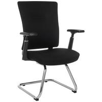 Konferenčni Stol Captivo Pro V, Črna - srebrne barve/črna, Moderno, kovina/tekstil (67cm) - MID.YOU