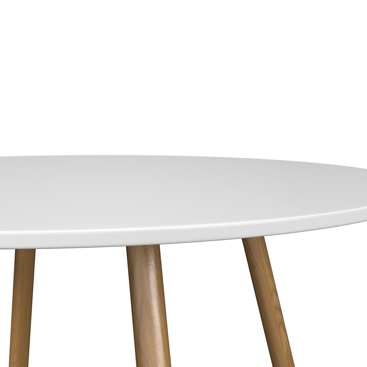 Esstisch John Weiß MDF Ø ca. 100 cm - Eichefarben/Weiß, MODERN, Holzwerkstoff/Metall (100/75cm) - Bessagi Home