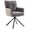 STOL MED ARMSTÖD SOPHIE - grå/svart, Modern, metall/textil (60/93/67cm) - Premium Living