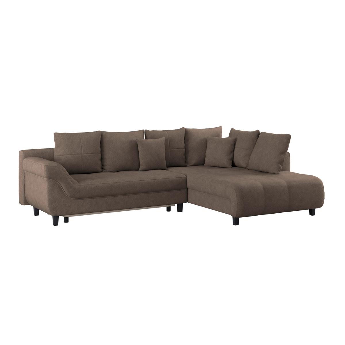 Kutna Garnitura Mendoza - tamno smeđa/siva, Design, tekstil/drvo (309/197cm) - Modern Living