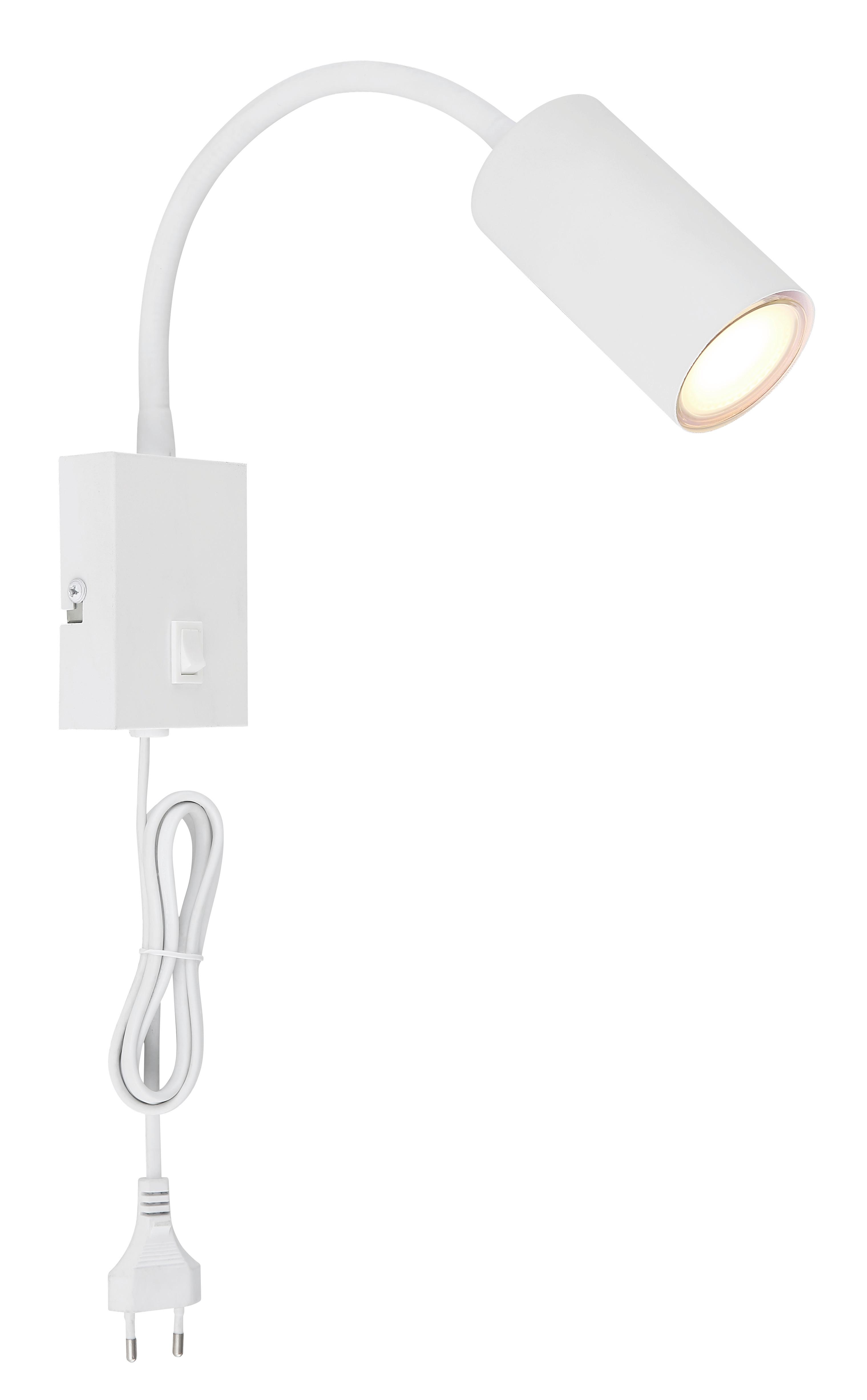 VÄGGSTRÅLKASTARE WITMO2 - vit, Modern, metall (7/7/44cm) - Mömax