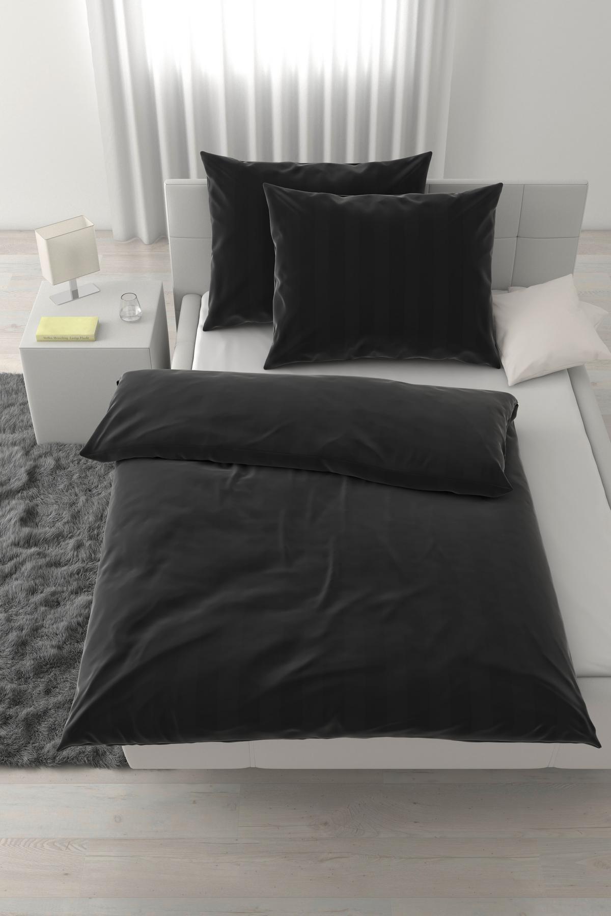 Posteljnina Xenia Streif Xxl, Črna, 2x60/80, 200/200 - črna, Moderno, tekstil (200/200cm) - Premium Living