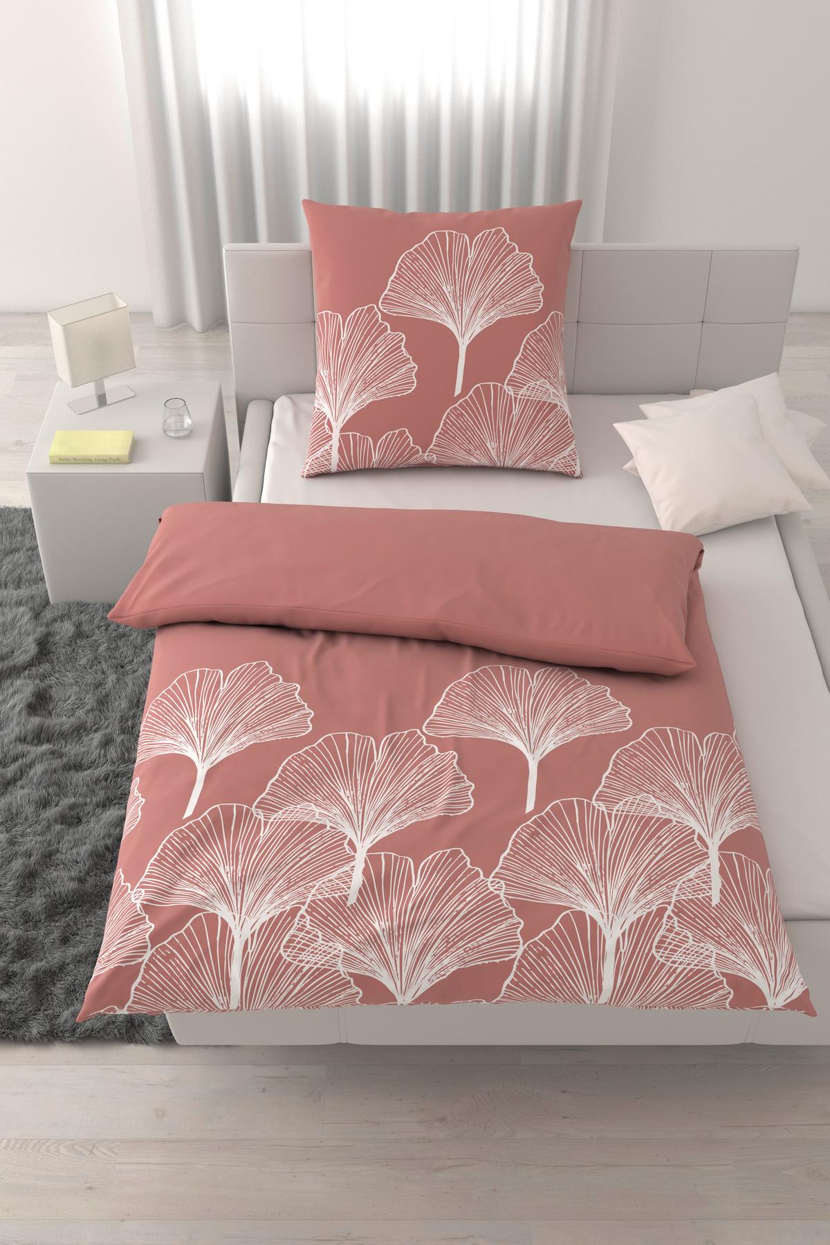 Bettwäsche Noa Weiß/Altrosa ca. 135x200cm - Altrosa/Weiß, Textil (135/200cm) - Mömax