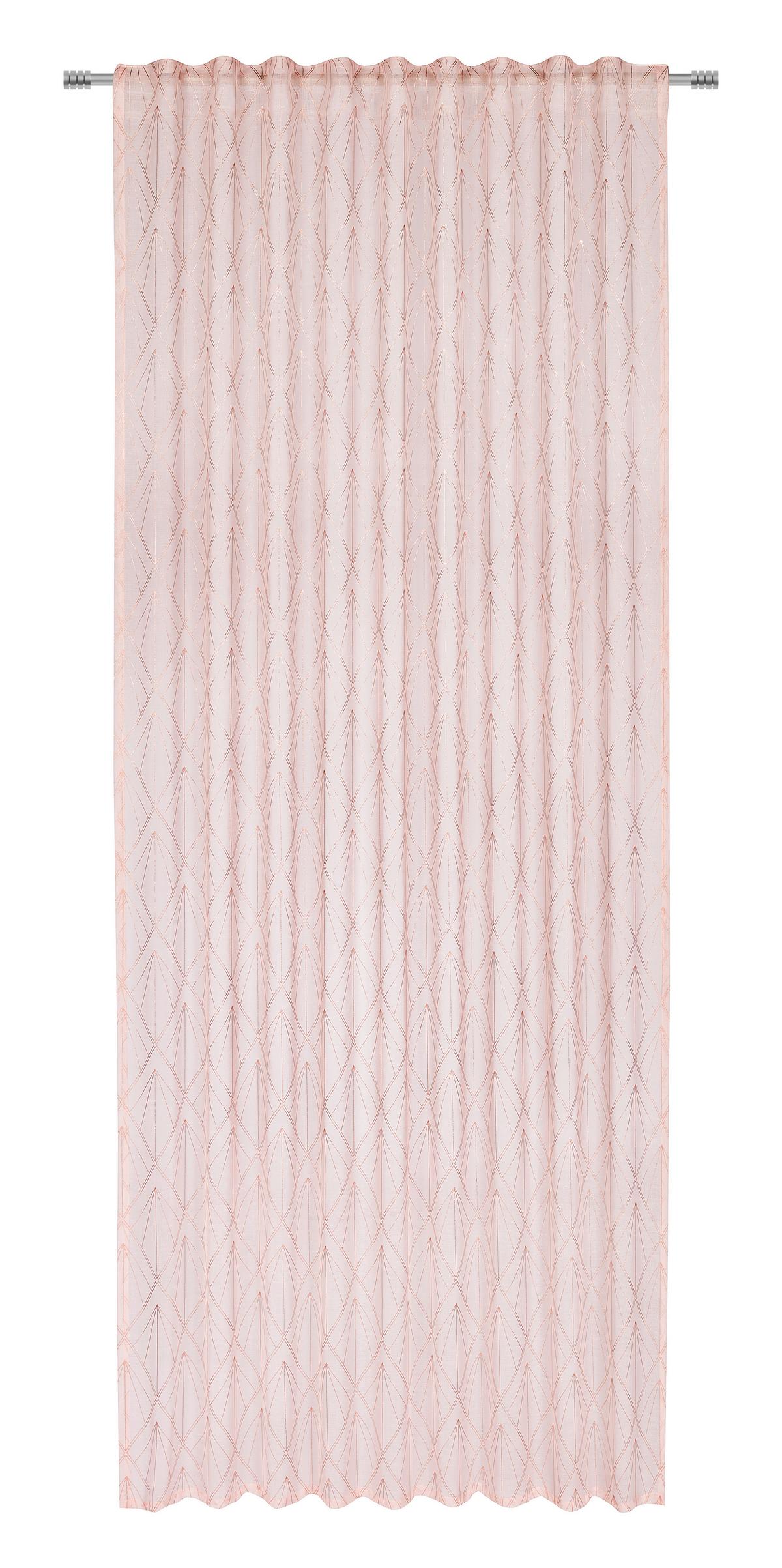 Končana Zavesa Esther - roza/rožnato zlata, Romantika, tekstil (135/245cm) - Modern Living