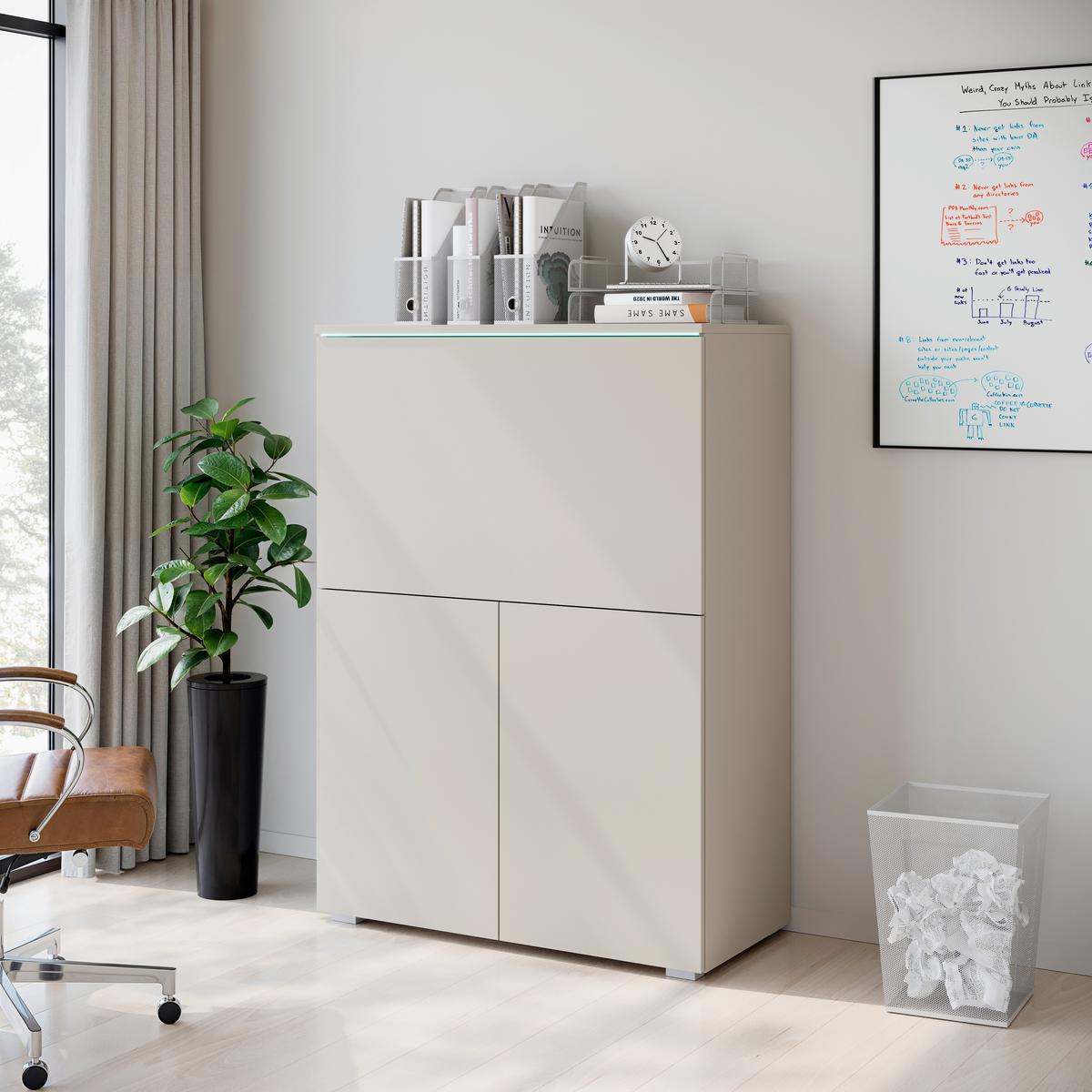 Pisalnik Vera 90, Bež, Kašmir - srebrne barve/kašmir, Design, umetna masa/leseni material (90/125,1/42cm) - Livetastic