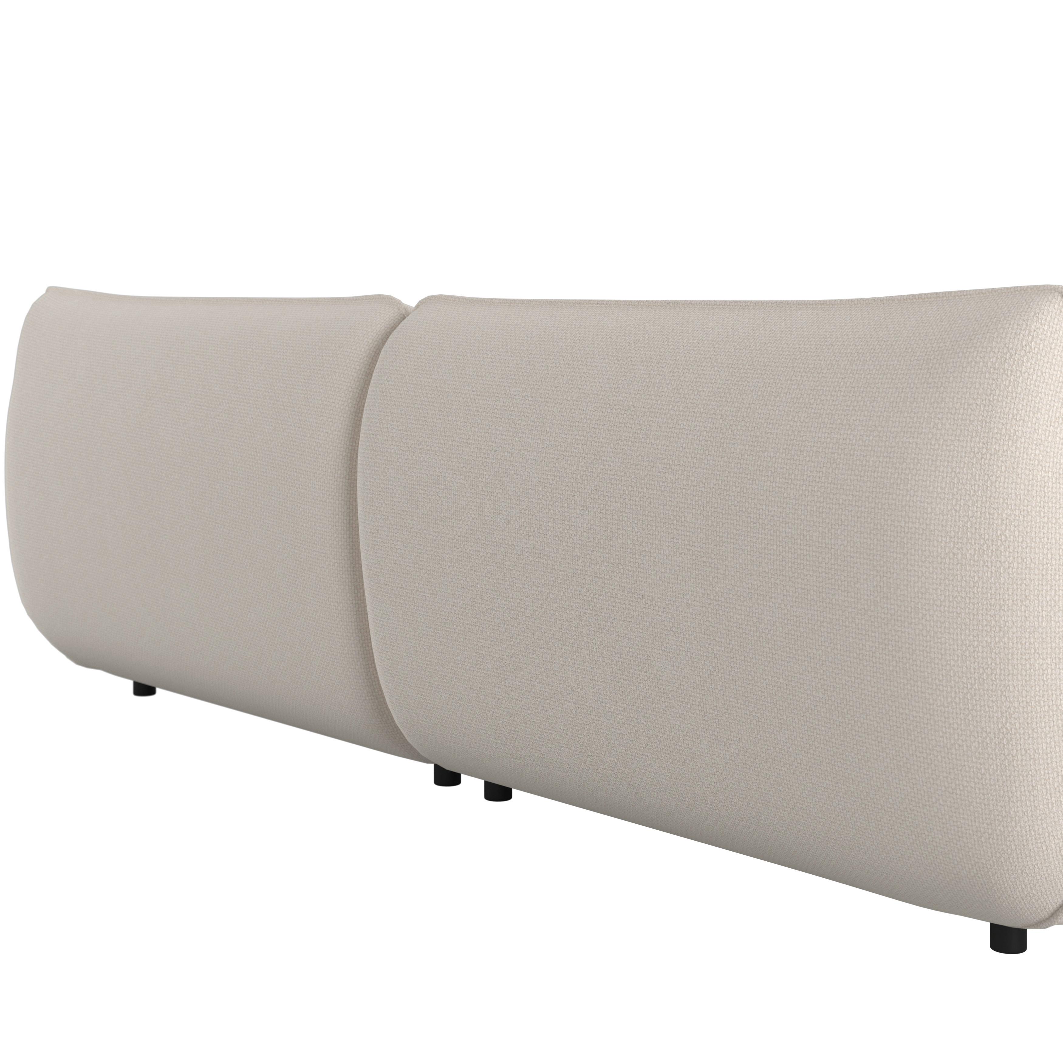 BIG SOFFA CLARA - beige/svart, Modern, metall/trä (284/86/111cm) - Bessagi Home