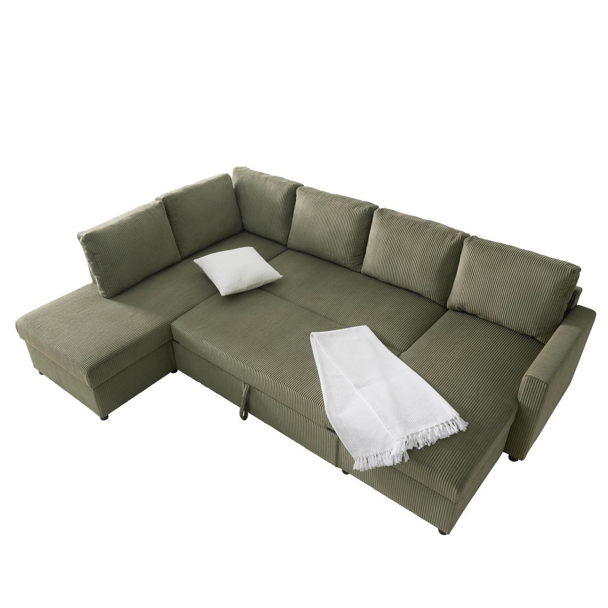 Sarokkanapé Martina - zöld, Modern, faalapú anyag/textil (204/276/146cm) - Mömax