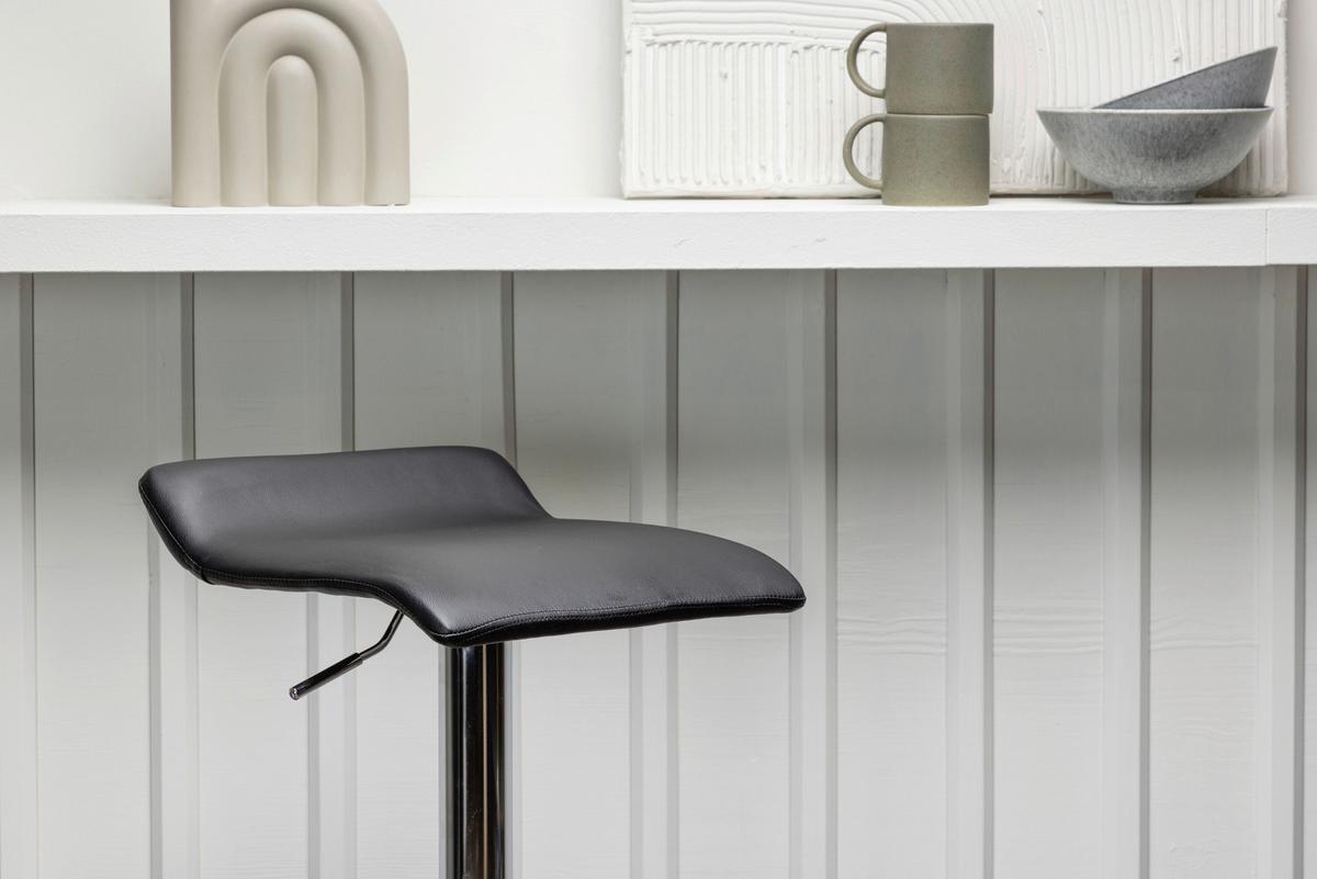 BARHOCKER-SET JONNA - Silberfarben/Schwarz, Design, Textil/Metall (38/84/38cm) - Livetastic
