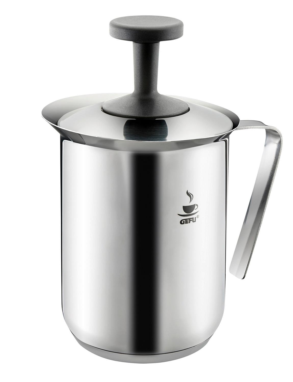 SPIENIACZ DO MLEKA 16360 - kolor stalowy/czarny, Basics, tworzywo sztuczne/metal (9,8/19,5cm) - Gefu