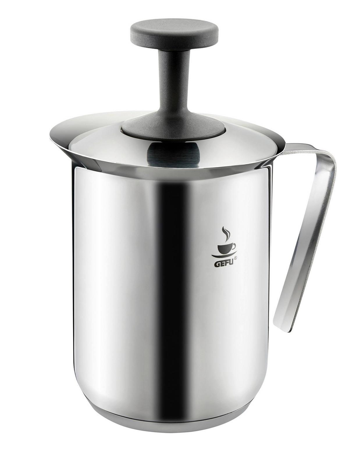 SPIENIACZ DO MLEKA 16360 - kolor stalowy/czarny, Basics, tworzywo sztuczne/metal (9,8/19,5cm) - Gefu