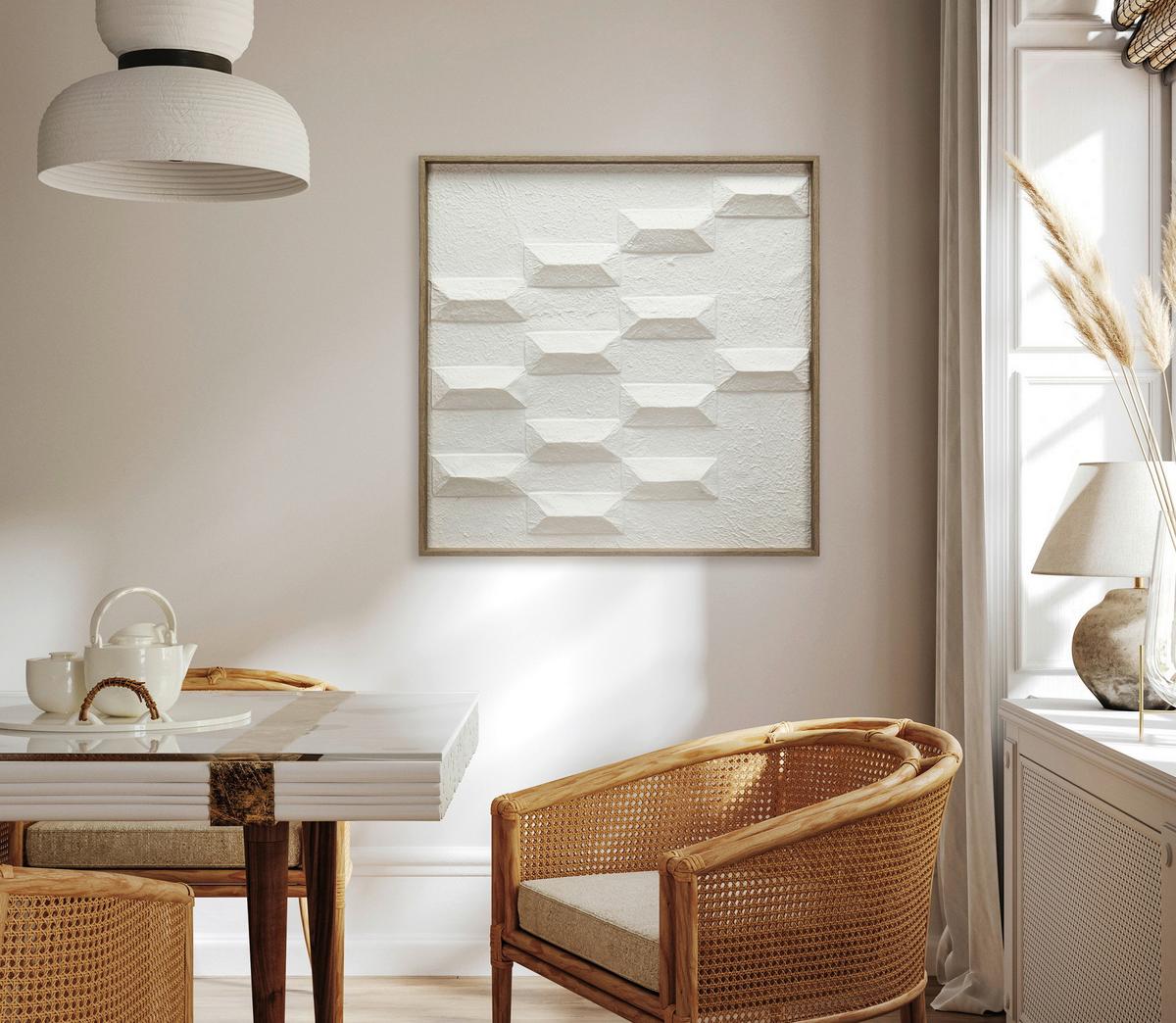 Slika Sa Ramom 80x80cm Bondy - bela, Moderno, papir/pločasti materijal (80/3/80cm) - Mömax